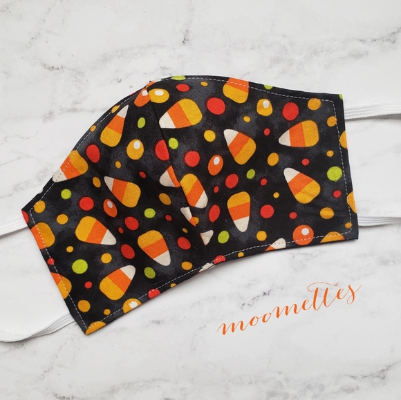 Handmade Other - Kids Halloween Face Mask Candy Corn Fabric Cover
